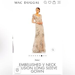 MAC DUGGAL
MAC DUGGAL EMBELLISHED V NECK ILLUSION GOWN
